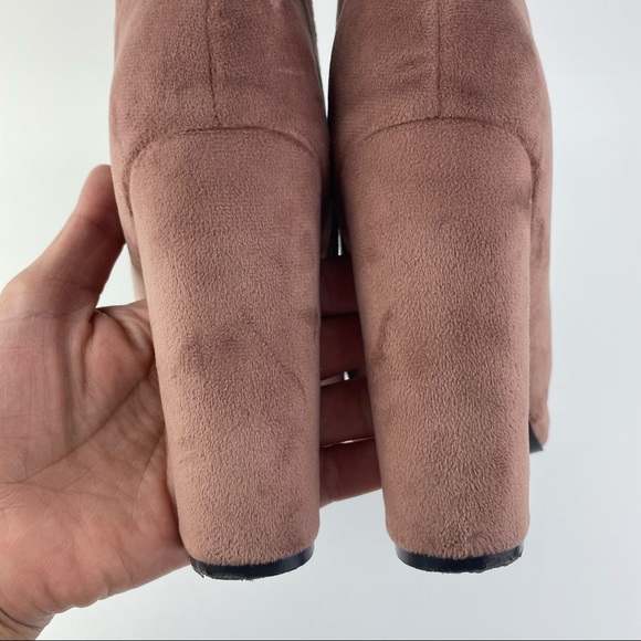 So me Women's Suede Lace Up Block Heels Ankle Boot - Picture 4 of 8